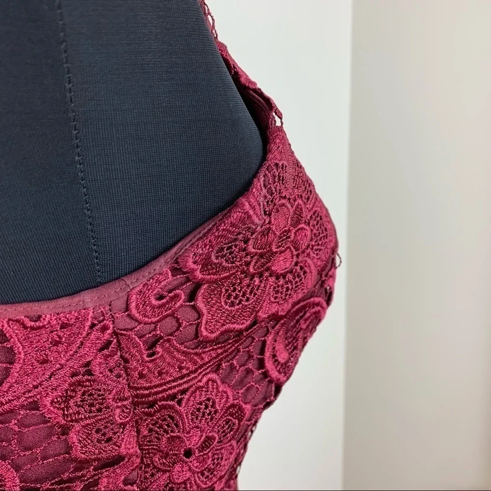 Dress The‎ Population Red Berry Lace Mini Dress S - Picture 9 of 16